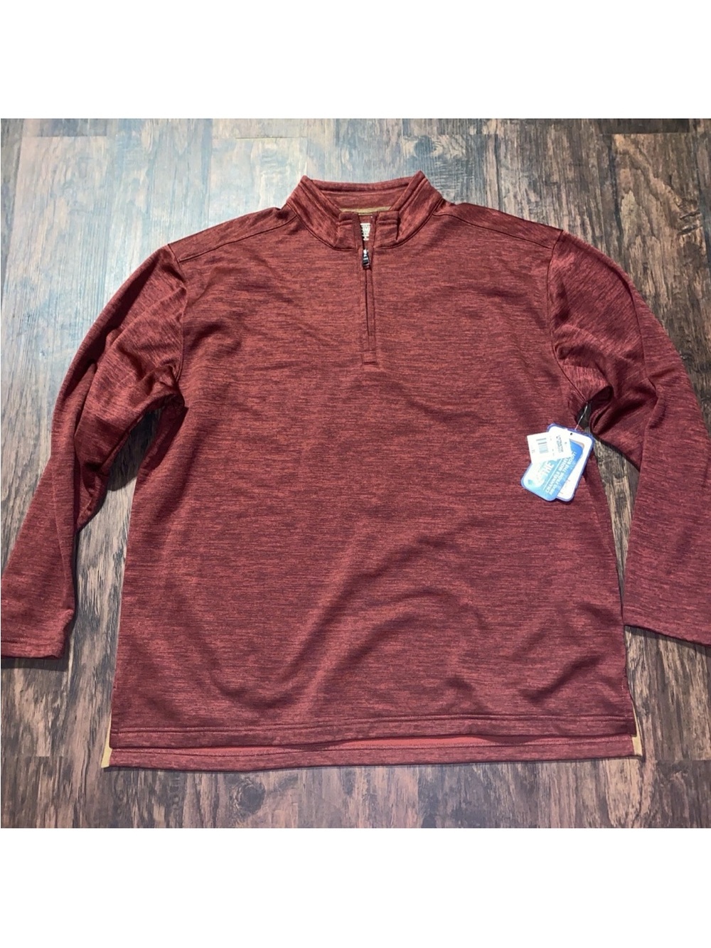 Men's Lightweight Heathered Red Quarter-Zip Shirt Jacket